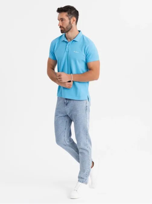 Priložnostna svetlo modra moška polo majica V3 POSS-0103