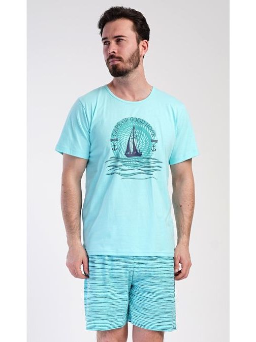 Trendovska moška pižama Yachting mint barve