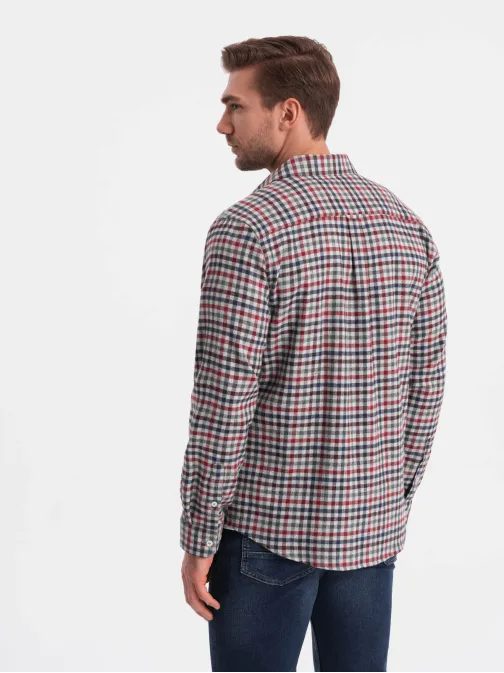 Originalna flanelna karo granat rdeča srajca V3 SHCS-0150
