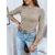 Ženski preprost pulover Aurina v latte barvi