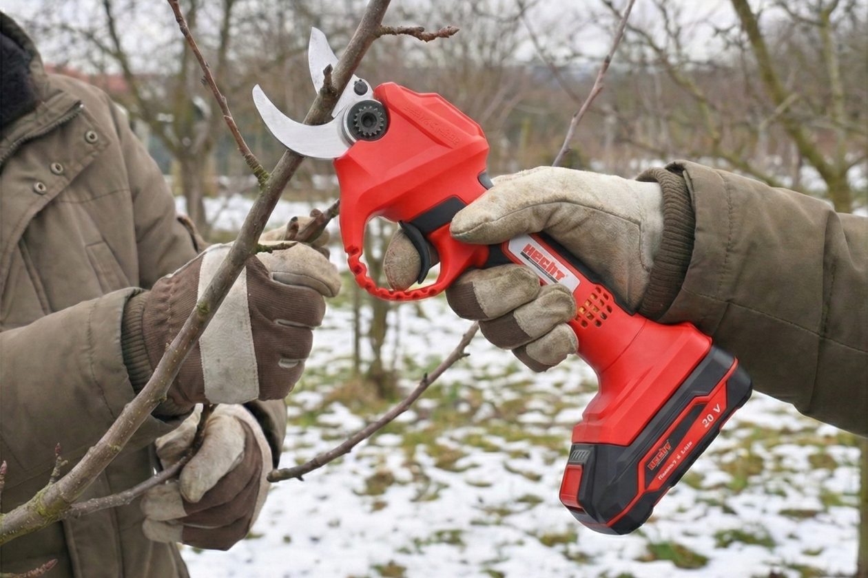 strihanie konárov aku ručnými nožnicami
