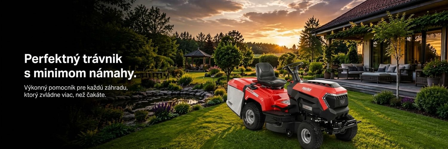 traktor hecht 5198 na pozemku rodinného domu