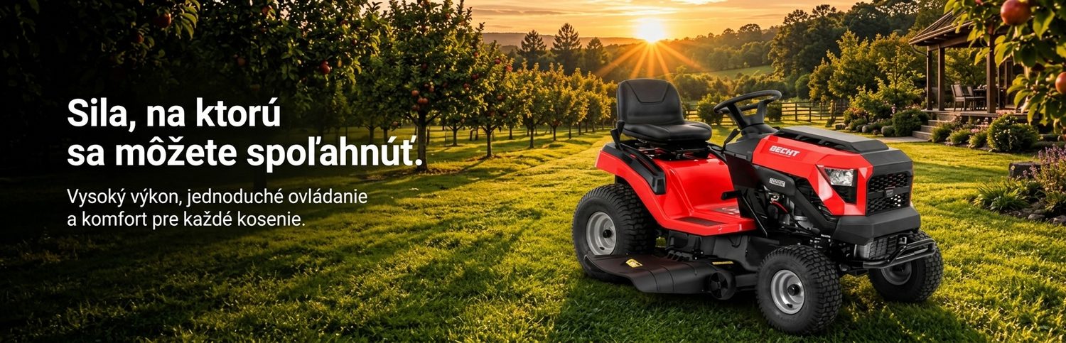 Záhradný traktor HECHT 5118 na trávniku v sade