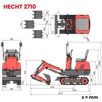 Nákres mini bagra HECHT 2710