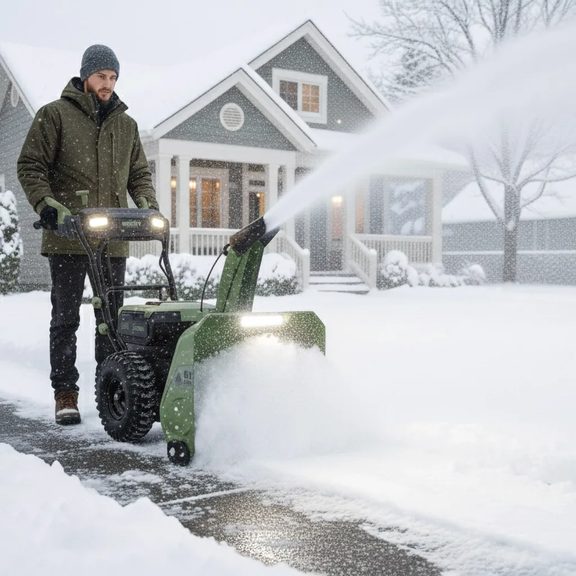 Frézovanie snehu pomocou accu frézy HECHT 6261