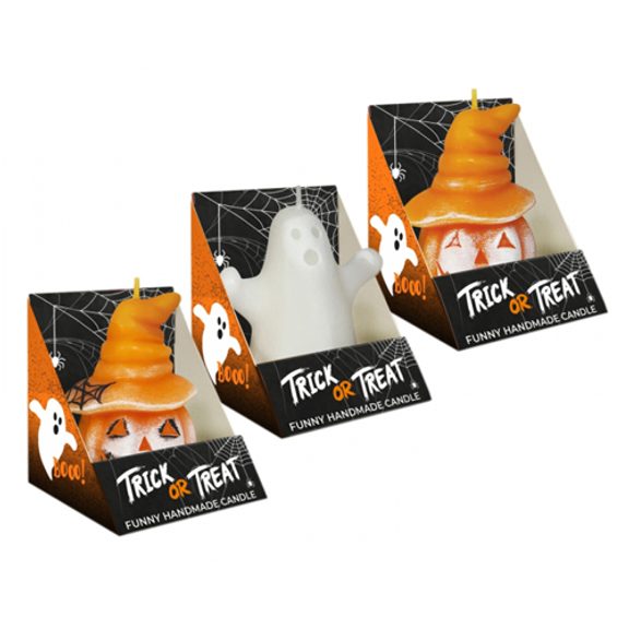 Sviečky HALLOWEEN zdobené 1 ks
