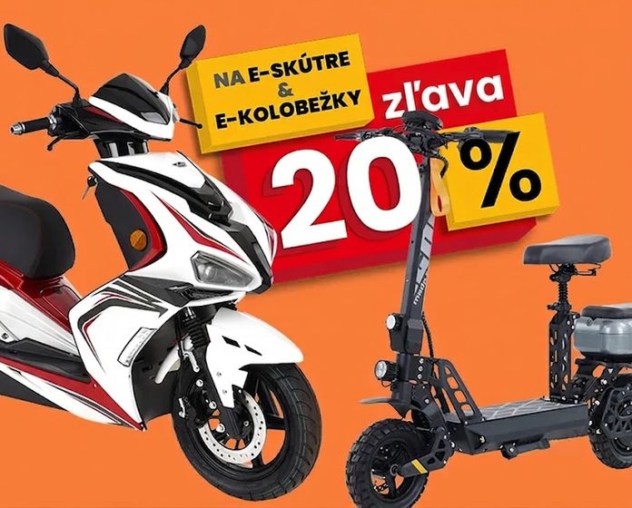 Zľava 20 % na e-skútre a e-kolobežky