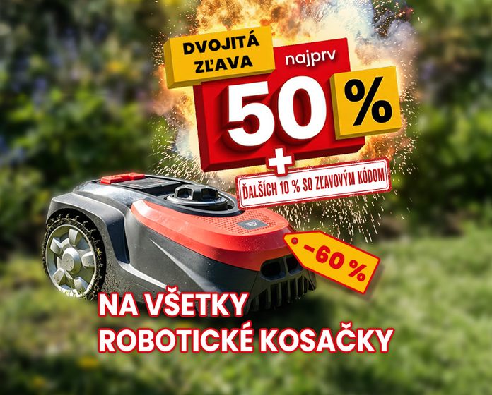 Dvojitá zľava na robotické kosačky