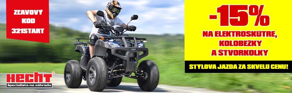 zľava 15% na skútre, štvorkolky, motorky a skútre