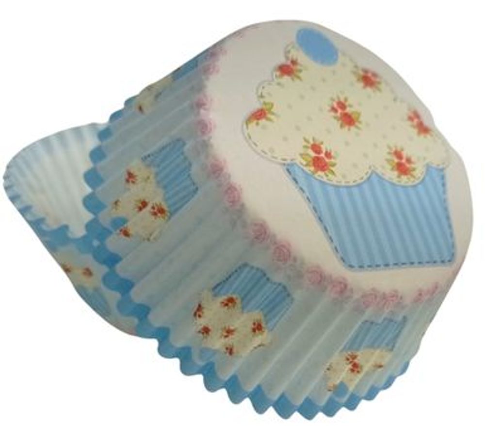 Levně košíček d50x32mm muffiny, modrý, 50ks, papír