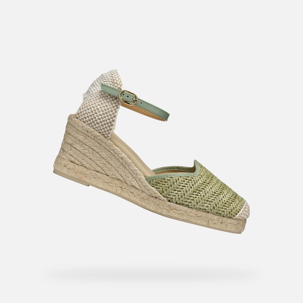 Světle zelené dámské sandály Geox Gelsa Low - 37