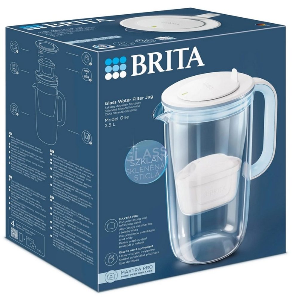 Levně konvice BRITA 2,5l Model One sklo, sv. MODRÁ, PO