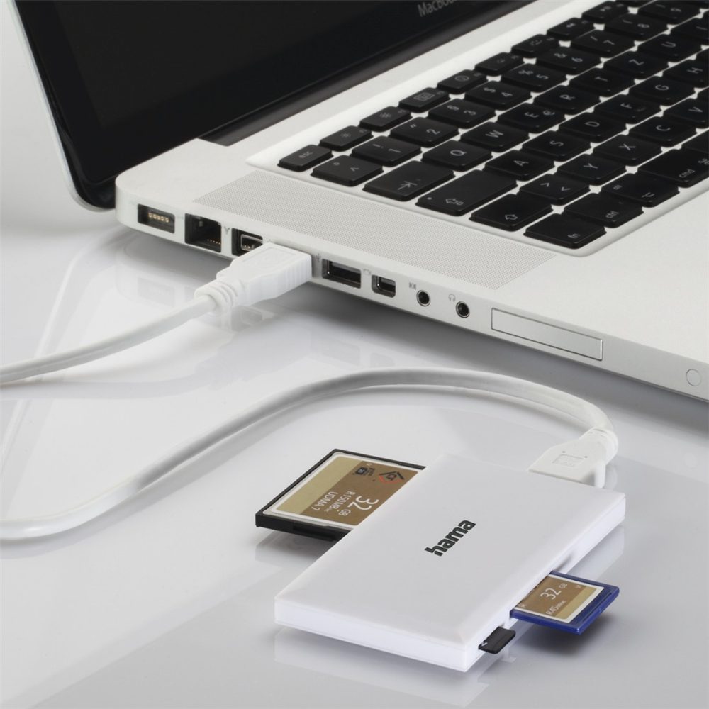 Hama USB 3.0 multi čtečka karet SD/micro SD, CF, MS, bílá (obrázek 4)