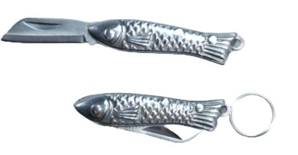 Levně nůž-přívěšek Rybička, 3,3cm, roztažený 5,3cm, kov
