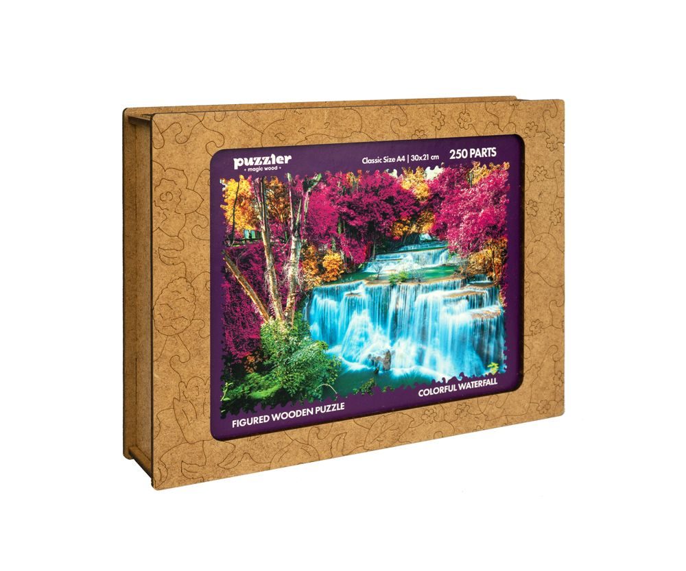 Levně DŘEVĚNÉ BAREVNÉ PUZZLE - Barevný vodopád