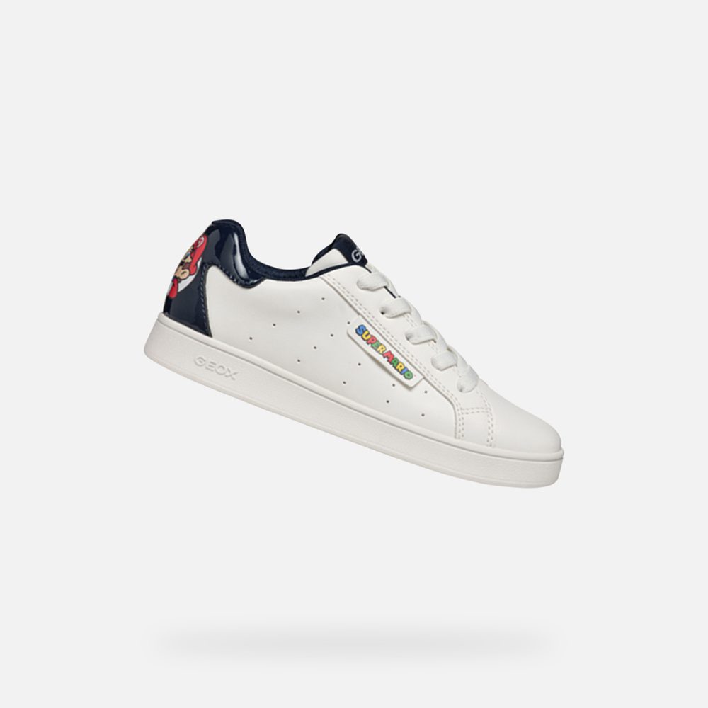 Levně Bílé chlapecké tenisky Geox Eclyper Boy - 37