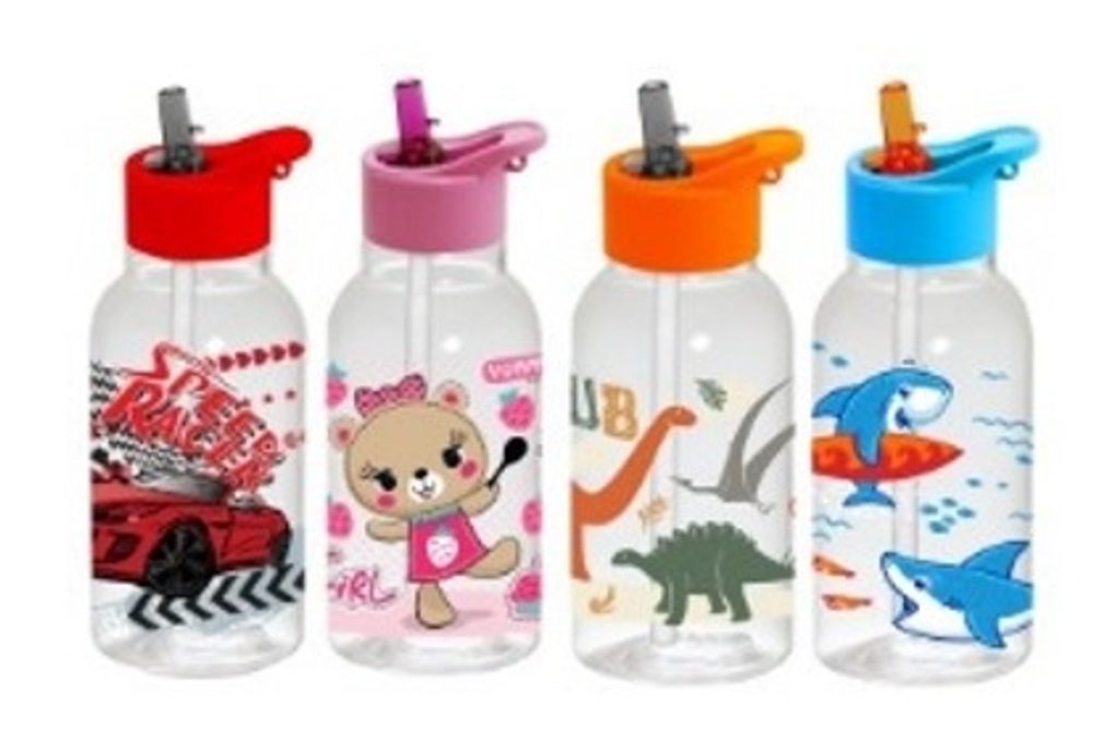 Levně láhev 0,46l MIX, AUTO, DINO, KOČKA, DELFÍN, brčko, plast