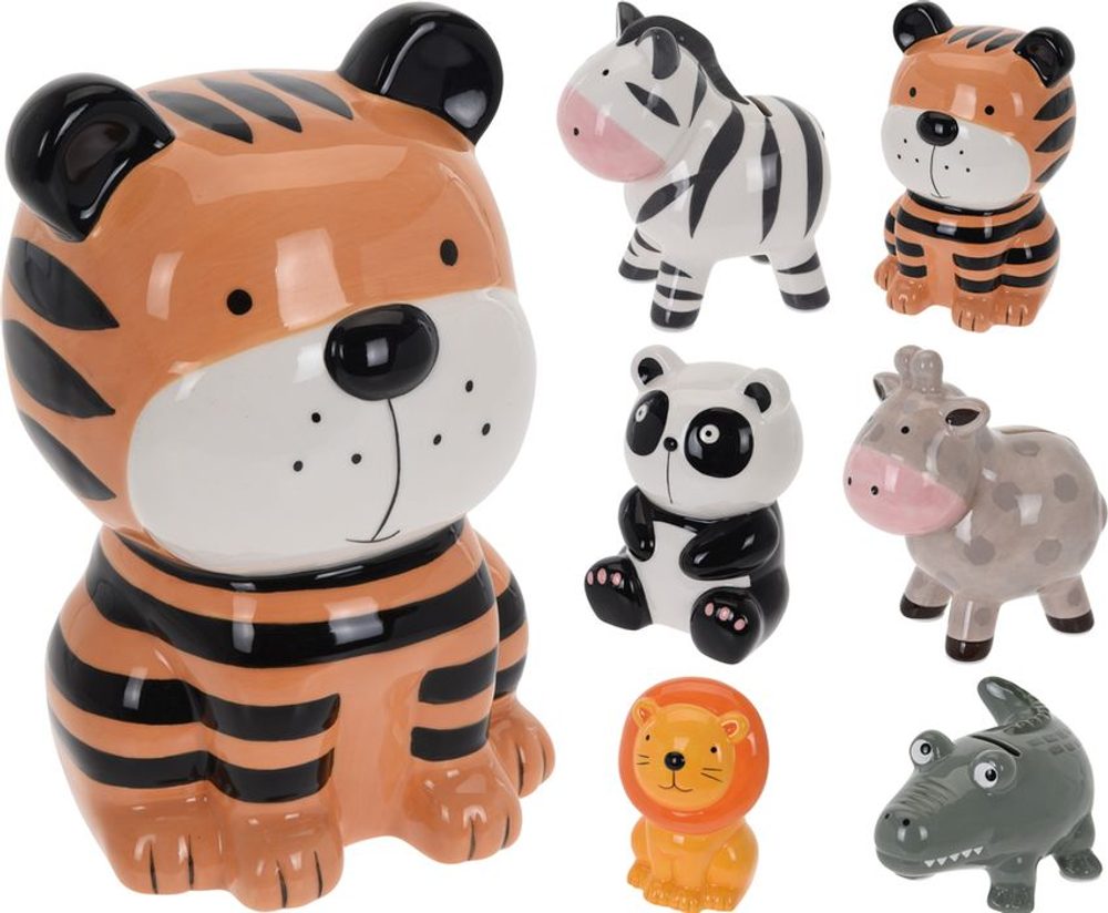 Levně pokladnička ZVÍŘÁTKA, keramika, otvír.