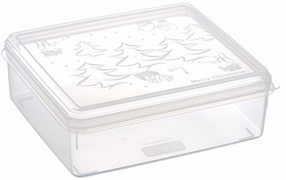 Levně box 2,50l vánoční, 23x23x7,5cm, transp.plast