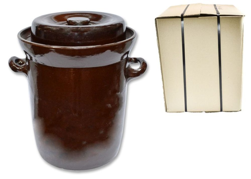 Levně zelák 25l+víko,ucha (27,5/29,5cm), KART.OBAL, keramika