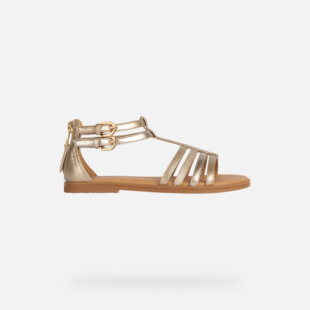 Levně Stříbrné dívčí sandály Geox Sandal Karly Girl - 28