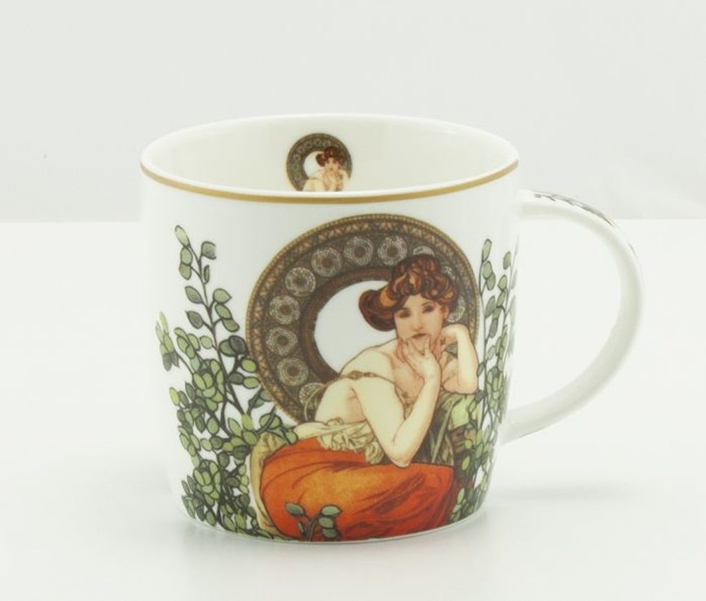 Levně hrnek 300ml, A.MUCHA, d8x8cm, DB, porcelán