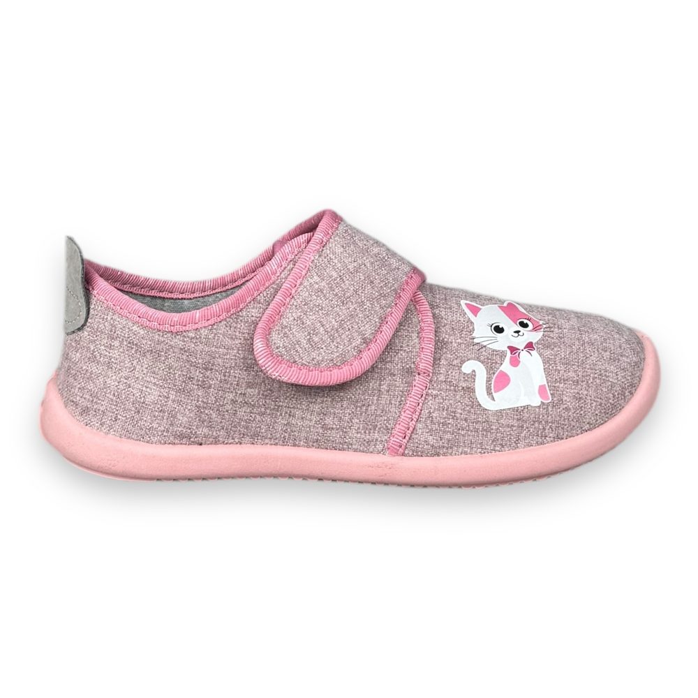 Levně Befado Dívčí BAREFOOT domácí obuv Softer - Kočka - 31