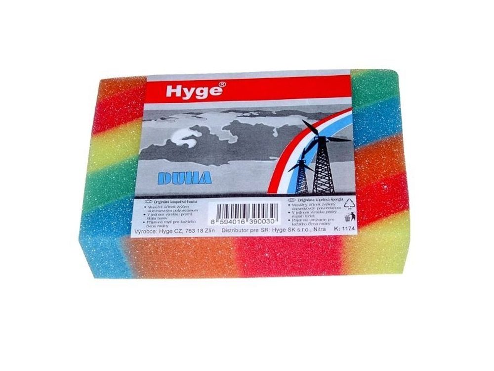 Levně houba 1ks DUHA 14x9x3,5cm,koupelová