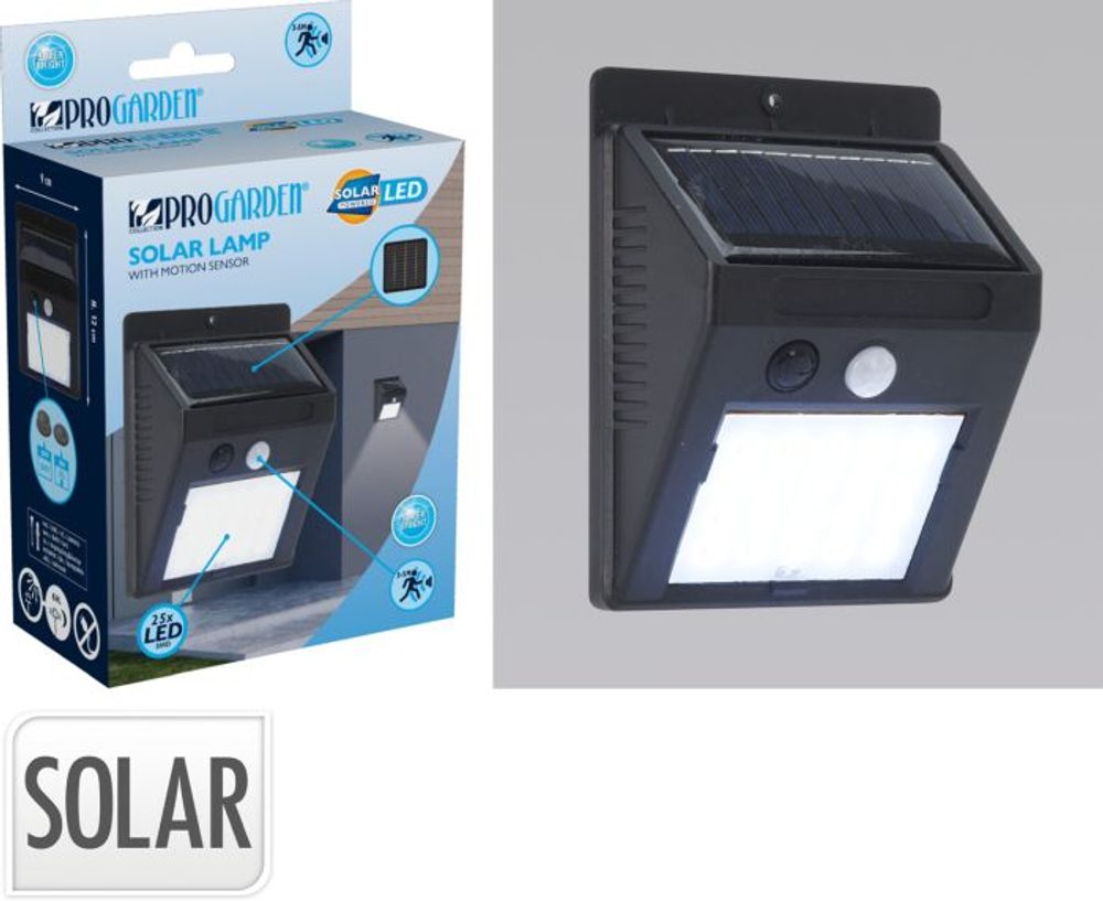 Levně svítilna solární NA ZEĎ, pohyb.senzor, plast/kov