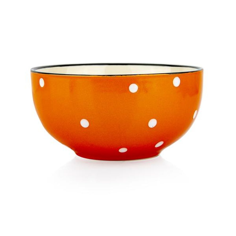 Levně TORO MISKA ORANŽOVÁ S BÍLÝMI PUNTÍKY,490ML13CM KERAMIKA
