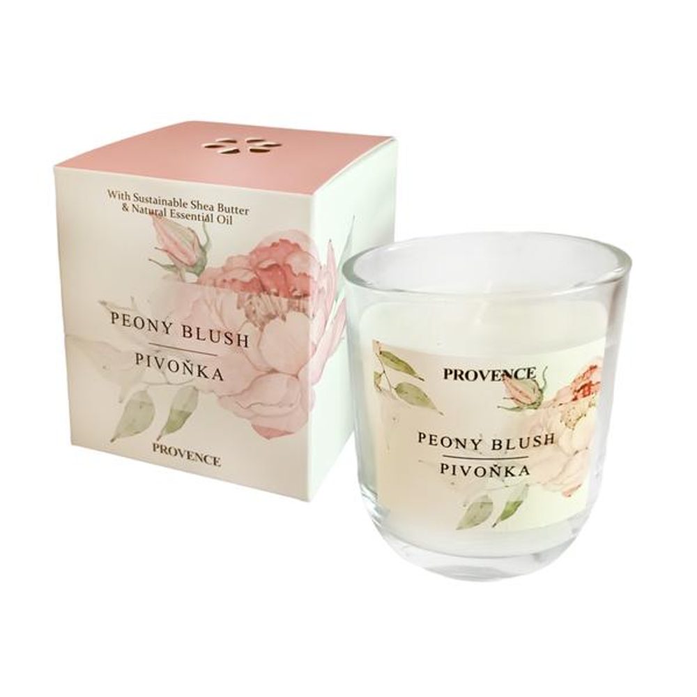 Levně Provence SVÍČKA VE SKLE PIVOŇKA 7.5X8.5CM 158G