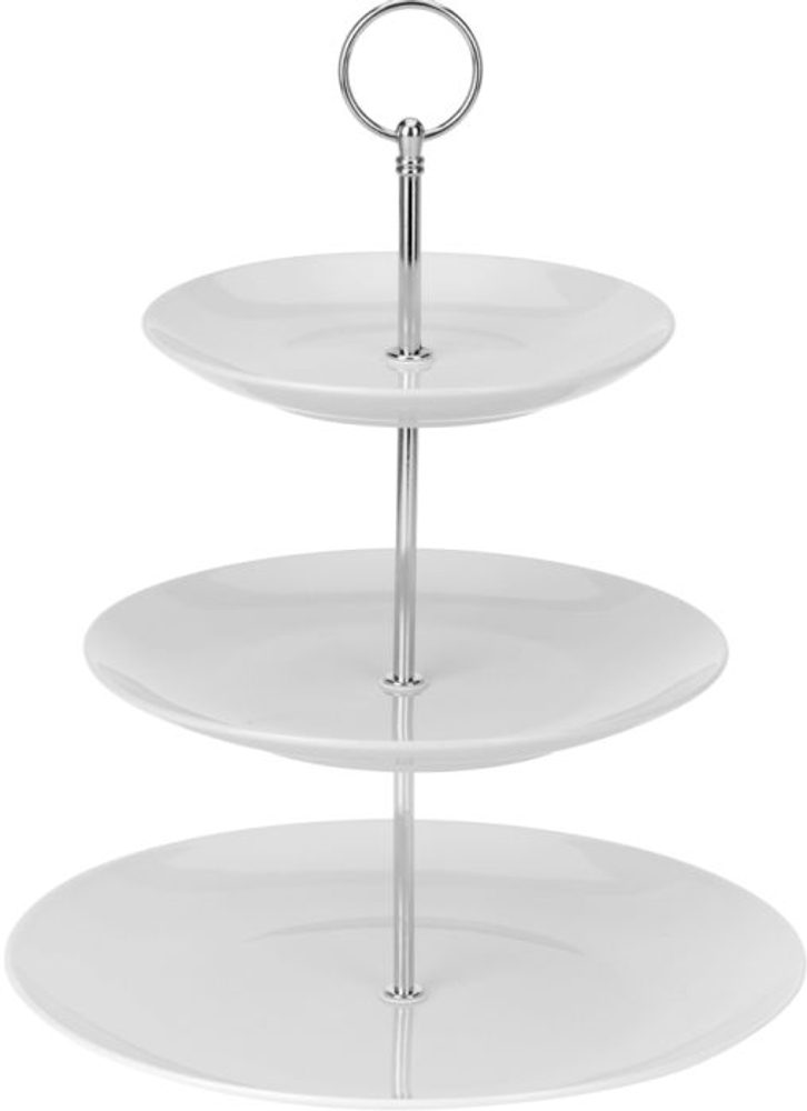 Levně etažér 3patra, d16,5/20/25, v.35cm, porcelán/Cr