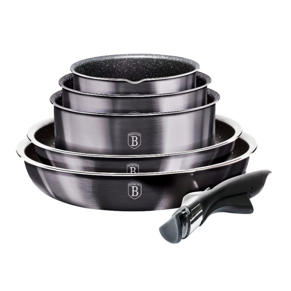 Levně BERLINGERHAUS Sada nádobí s odnímatelnou rukojetí 12 ks Carbon PRO Line BH-6910