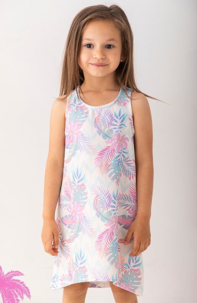 Levně Lily Grey Dívčí letní šaty Lily grey s letním potiskem - 104