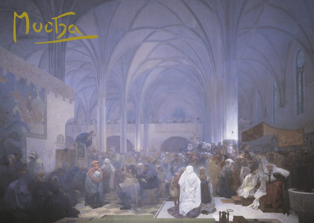 Levně Presco Group Pohled Alfons Mucha Slovanská epopej – Kázání mistra Jana Husa, krátký