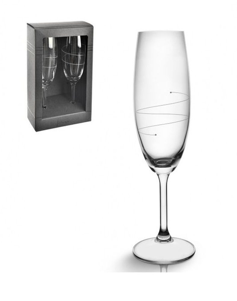 Levně sklen. 220ml, 2ks, d4,5x6,5, v.22,5cm, VLNKA, DB šampus