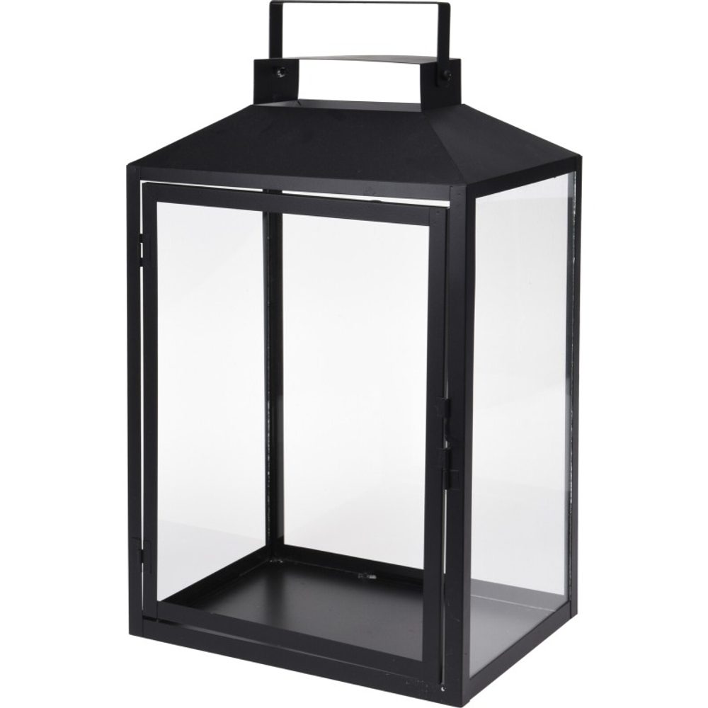 Levně HOMESTYLING Lucerna kovová sada 3 ks sklo 44+35+28cm KO-HZ1952000