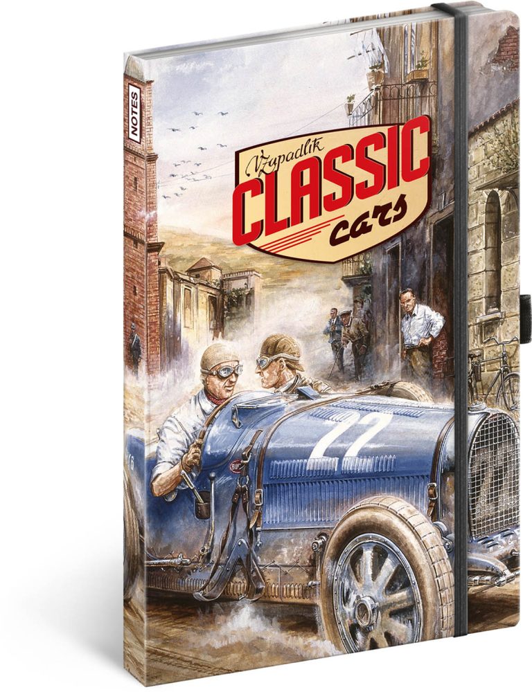 Levně Presco Group Notes Classic Cars – Václav Zapadlík, linkovaný, 13 × 21 cm