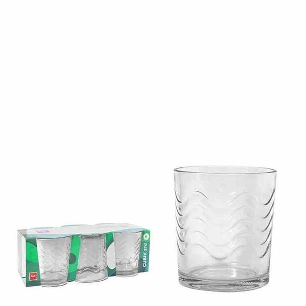 Levně Cegeco SADA SKLENIČEK CUBIK 270ML, 6KS, SKLO