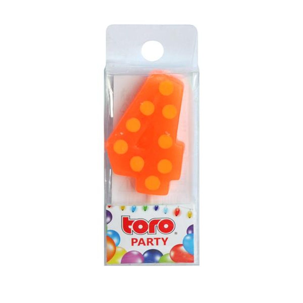 Levně TORO SVÍČKA ČÍSLICE "4", ZAPICHOVACÍ, 3X4,5X0,9CM