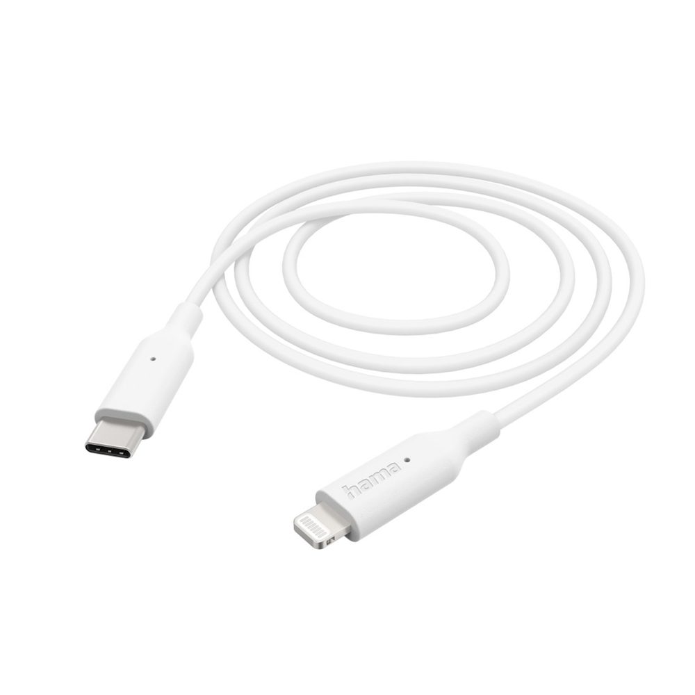 Levně Hama MFi USB-C Lightning kabel pro Apple, 1 m, bílá