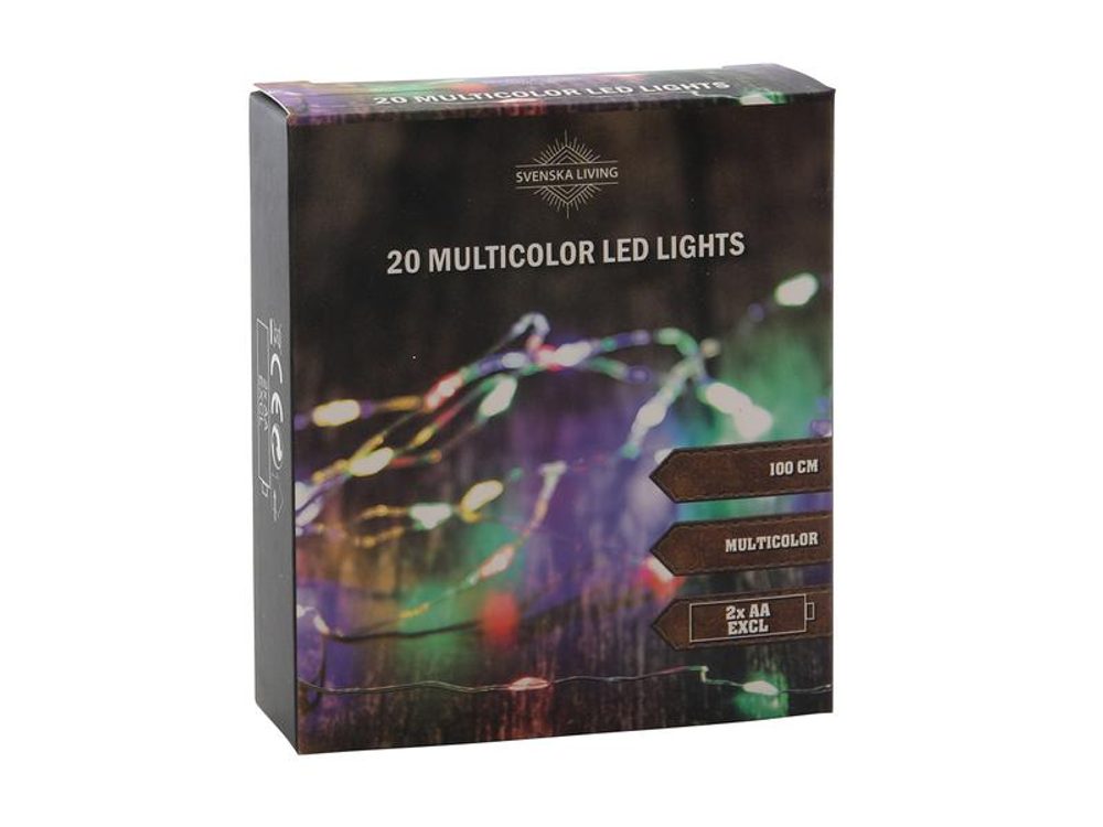 Levně HIT ŘETĚZ 20 MULTICOLOR LED, 3XAA, STŘÍBRNÁ