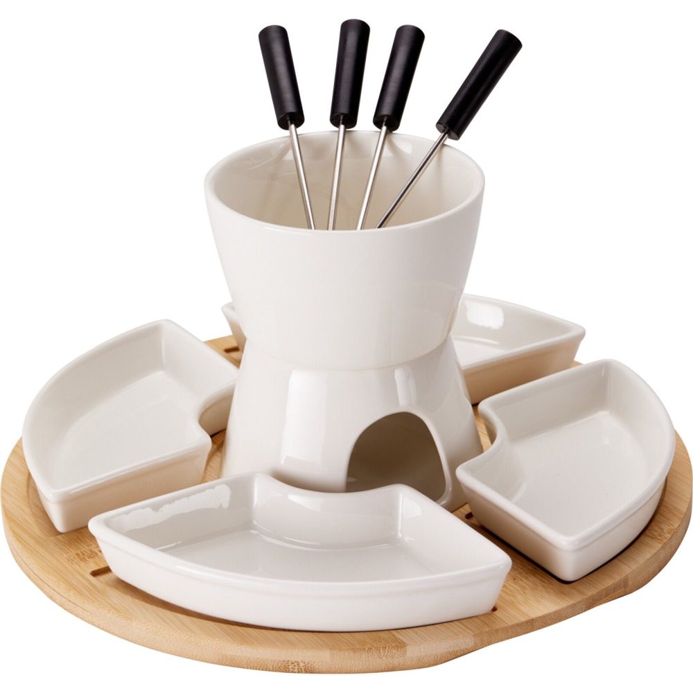 EXCELLENT HOUSEWARE Fondue čokoládové porcelán-dřevo sada 11 ks KO-278001620