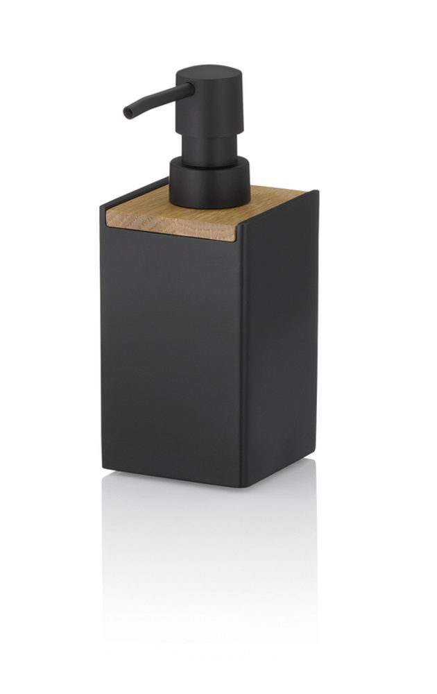 Levně KELA Dávkovač mýdla Cube polyresin černá 300 ml KL-23689