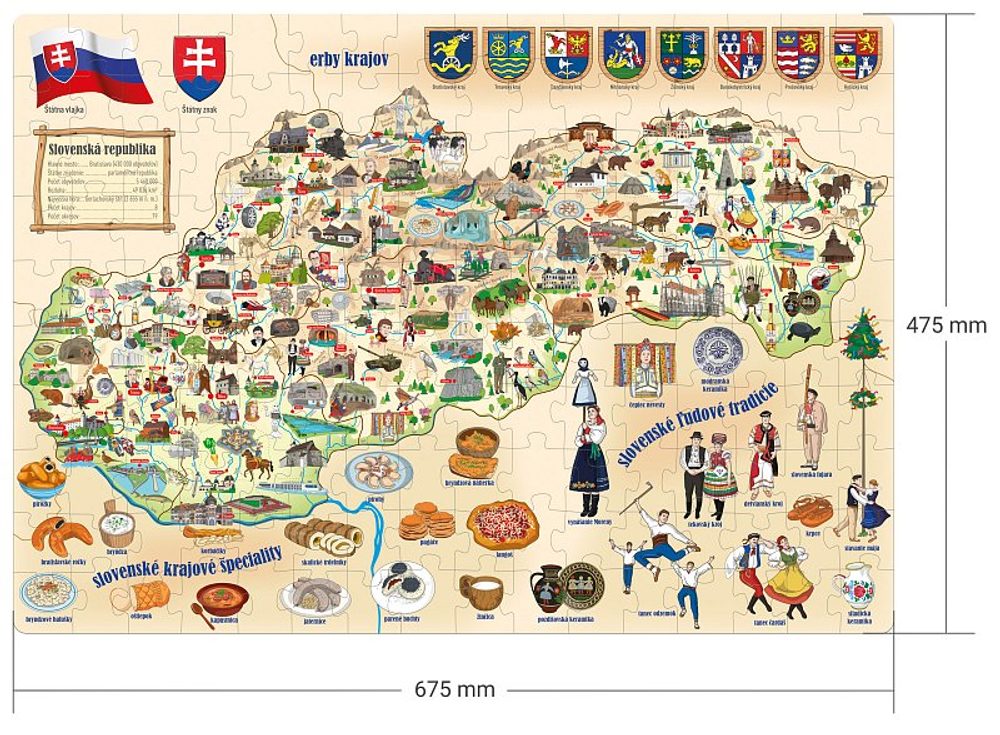 Puzzle - Mapa Slovenska, 160 ks (obrázek 3)
