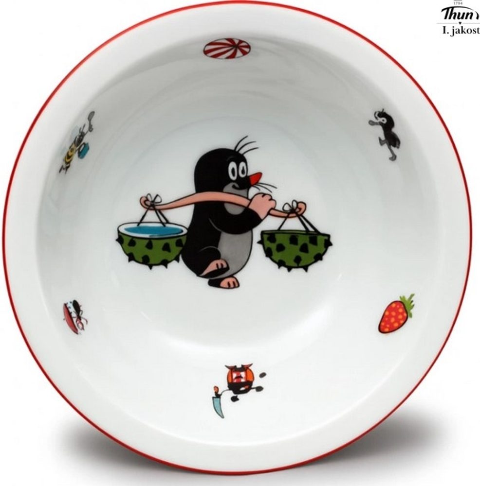 Levně miska d16cm KRTEK a kaštany, 2967700, červ.linka, čes.porcelán