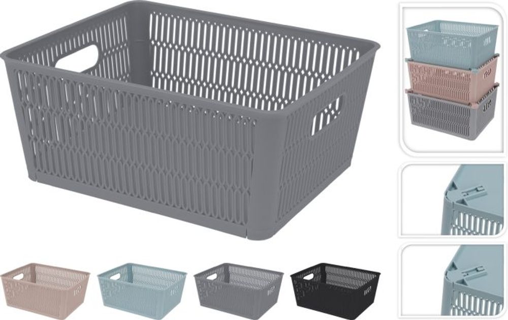 Levně košík x x cm, stoh., mix barev, plast