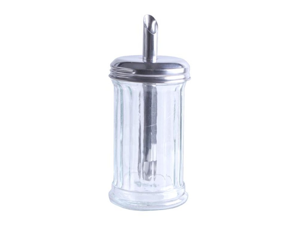 Levně cukřenka 300ml, dávkovací, kulatá, d7x13cm, sklo/NR