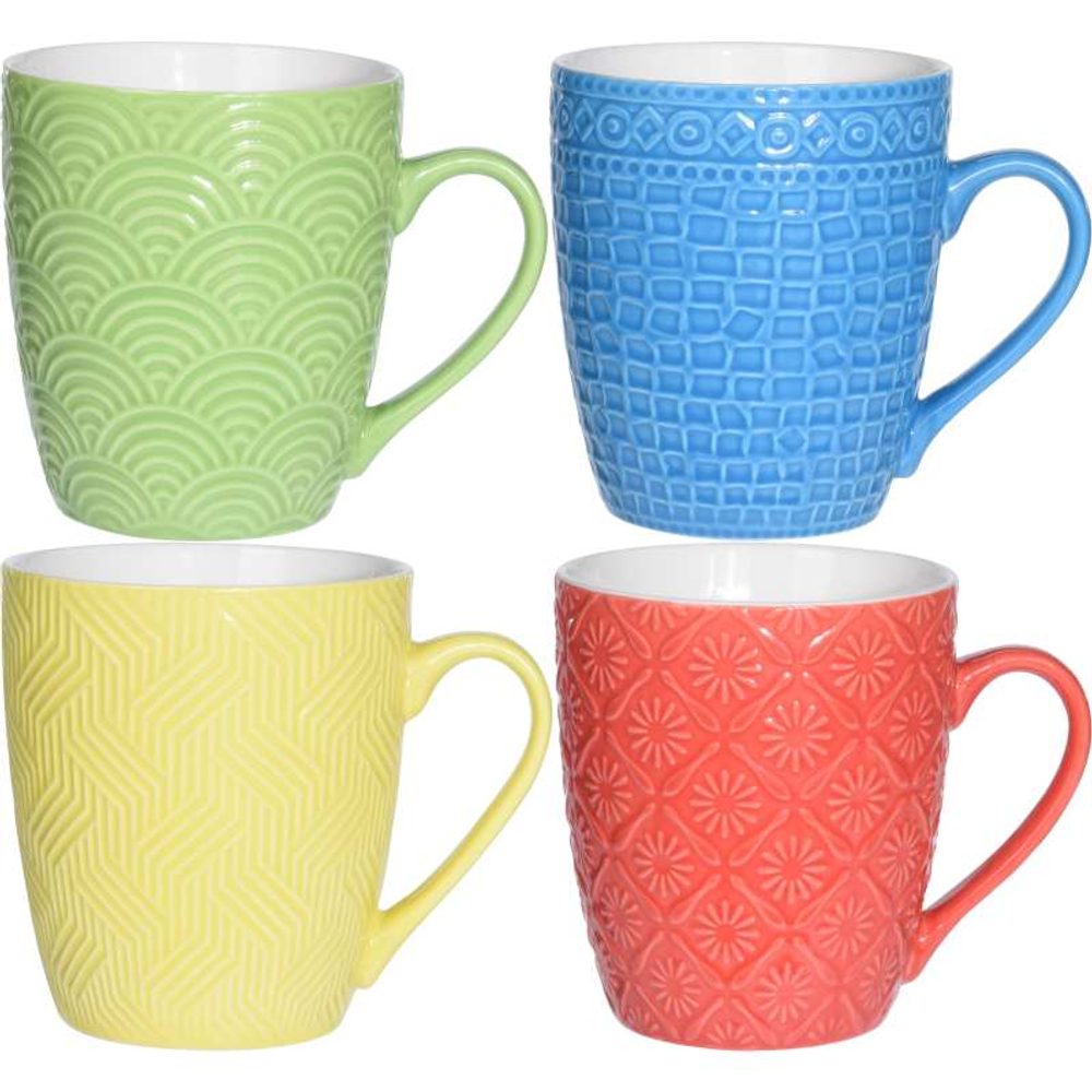 Levně EXCELLENT HOUSEWARE Hrnek sada 4 ks porcelánový 380 ml KO-Q96000040