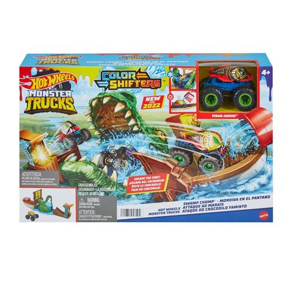 Levně HW MONSTER TRUCKS COLOR SHIFTERS ZUŘIVÝ KROKODÝL